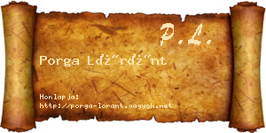 Porga Lóránt névjegykártya